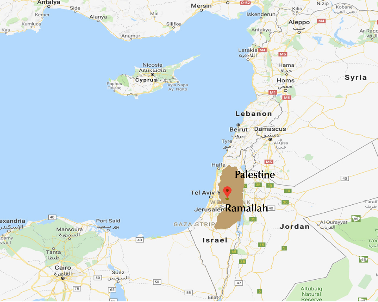 Ramallah Map Image